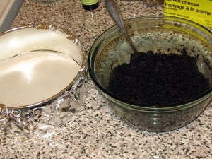 spring form pan and crust mixture