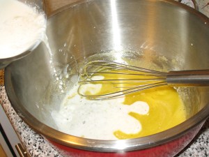 tempered cream temper the cream into the yolks